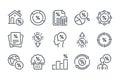 Financial interest, Loan and Lending related line icon set.